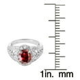thumbnail image 3 of Sterling Sliver with Natural Garnet and White Topaz Halo Ring, 3 of 5