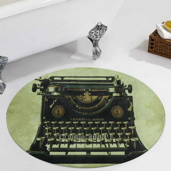 VINTAGE TYPEWRITER Pop Art Round Carpet Circle Rug Outdoor Patio Area Rug Washable Large Area Rugs Hallway Room Decor Fitness Mats