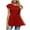 Red-03, variant on Mittory Women's Peplum Tops Tie Flutter Short Sleeve Blouse Eyelet Peasant Lace Top