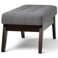 thumbnail image 2 of Draper 40 in W Solid Wood Tufted Ottoman Bench in Slate Grey Linen Look Fabric, 2 of 5