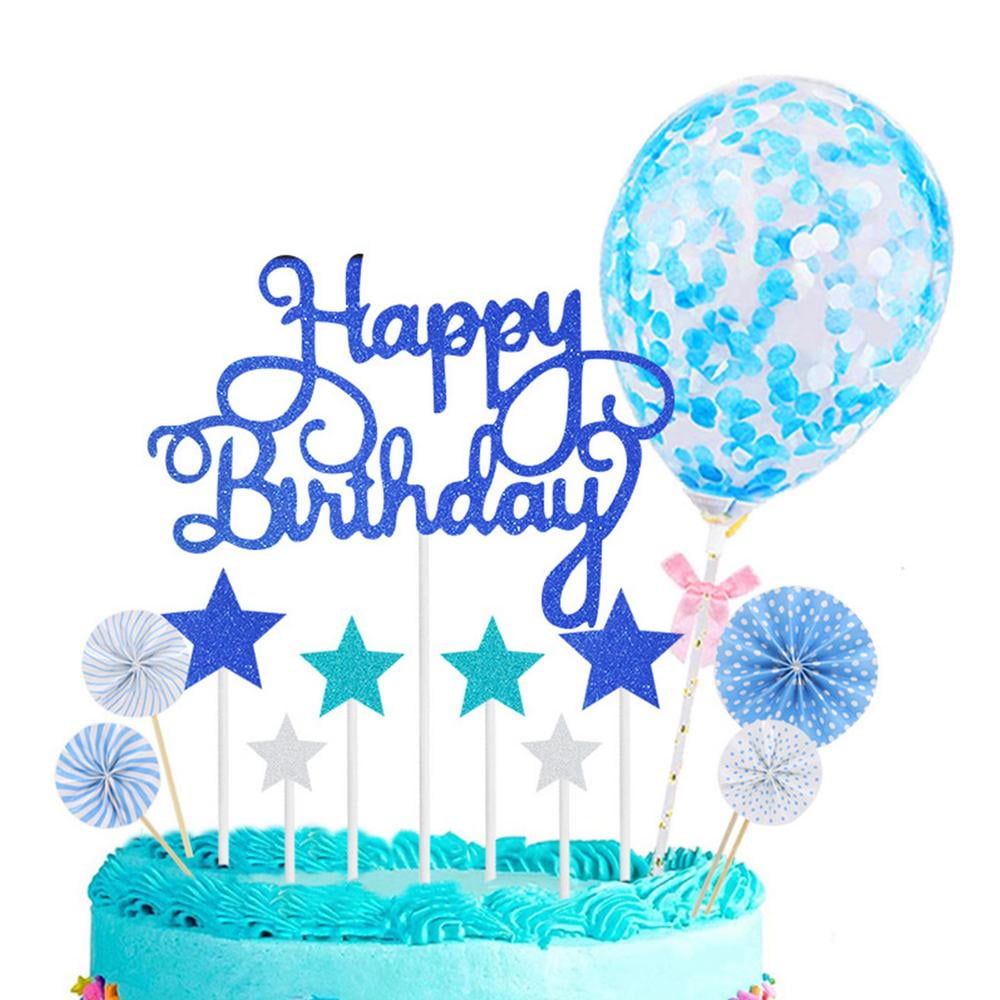IMSHIE 1 Set Birthday Cake Toppers, Multicolour Happy Birthday Cake  Decorating Toppers Confetti Balloon Cake Decorations for Women Man Boys  Girls enjoyable - Walmart.com