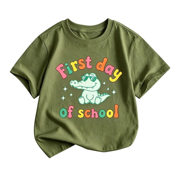 Bainana Short Sleeve T Shirts For Boys Number Two Print Loose Tops Big Kids Summer Tees
