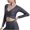 Dark Gray, variant on Womens under $10 2026 ! asdoklhq Womens Plus Size Tops,Women's Casual Long Sleeve Ladies Solid Sports Chest Deep V Cross Vest No Chest Pad Tops