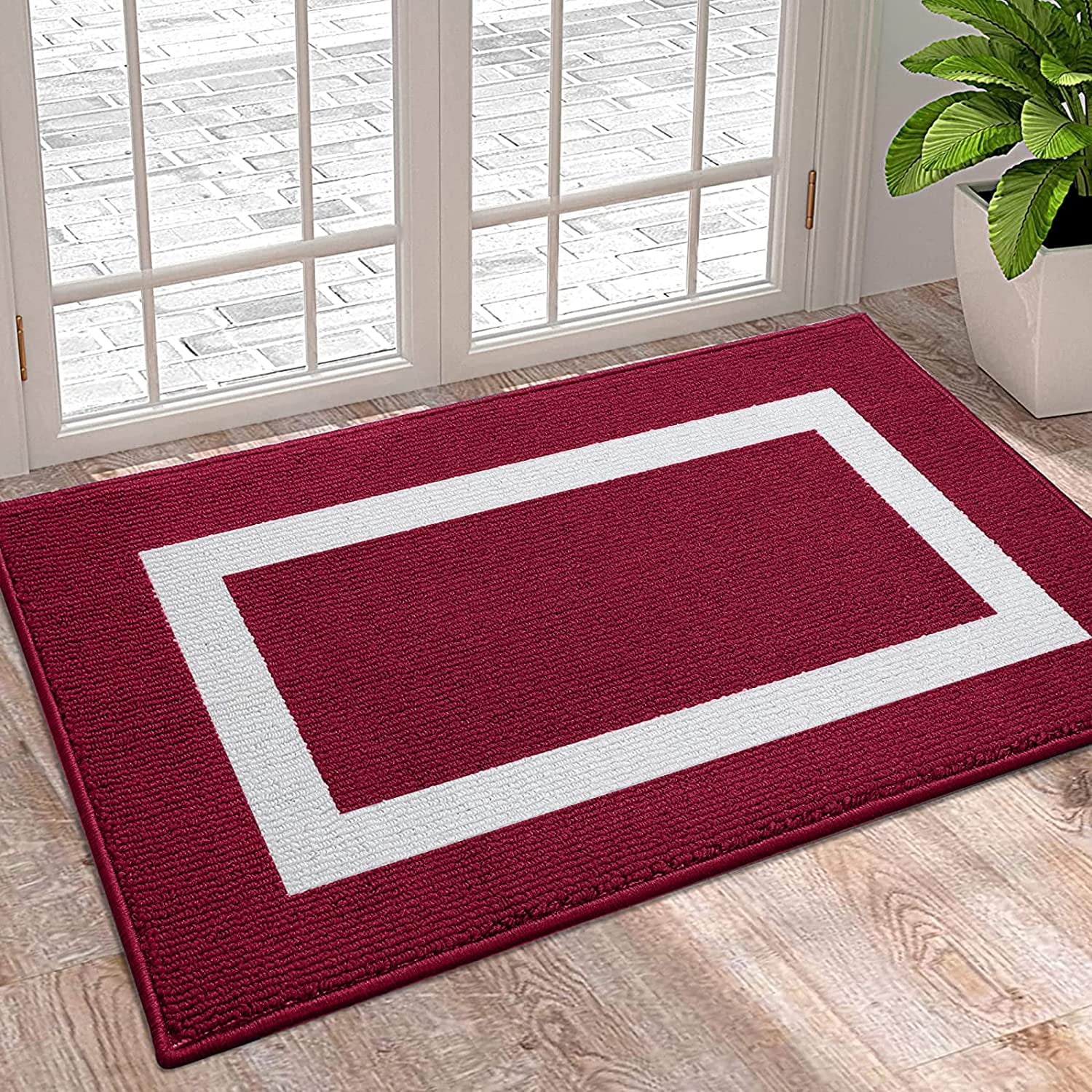 Patiofeel Indoor Door Mat, 20x32, NonSlip Absorbent Resist Dirt Entrance Rug, Machine Washable