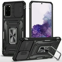 XPM for Samsung Galaxy S20 Ultra Phone Case, Tough Hybrid Case with Movable Camera Window & Metal Ring Stand Shockproof Cover for Galaxy S20 Ultra (Black)