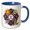 Blue/White, variant on 3drose, Proud New Yorker Woman Mandala Art. Colorful Patriotic Gift for Her, 11oz Two-tone Black Mug
