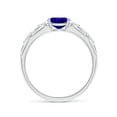 thumbnail image 2 of ANGARA Natural Oval Tanzanite Vintage Style Ring with Diamond Accents in 14K White Gold for Women (Size-7x5mm) | December Birthstone, Anniversary, Jewelry Gift for Women | Natural Tanzanite Ring, 2 of 8