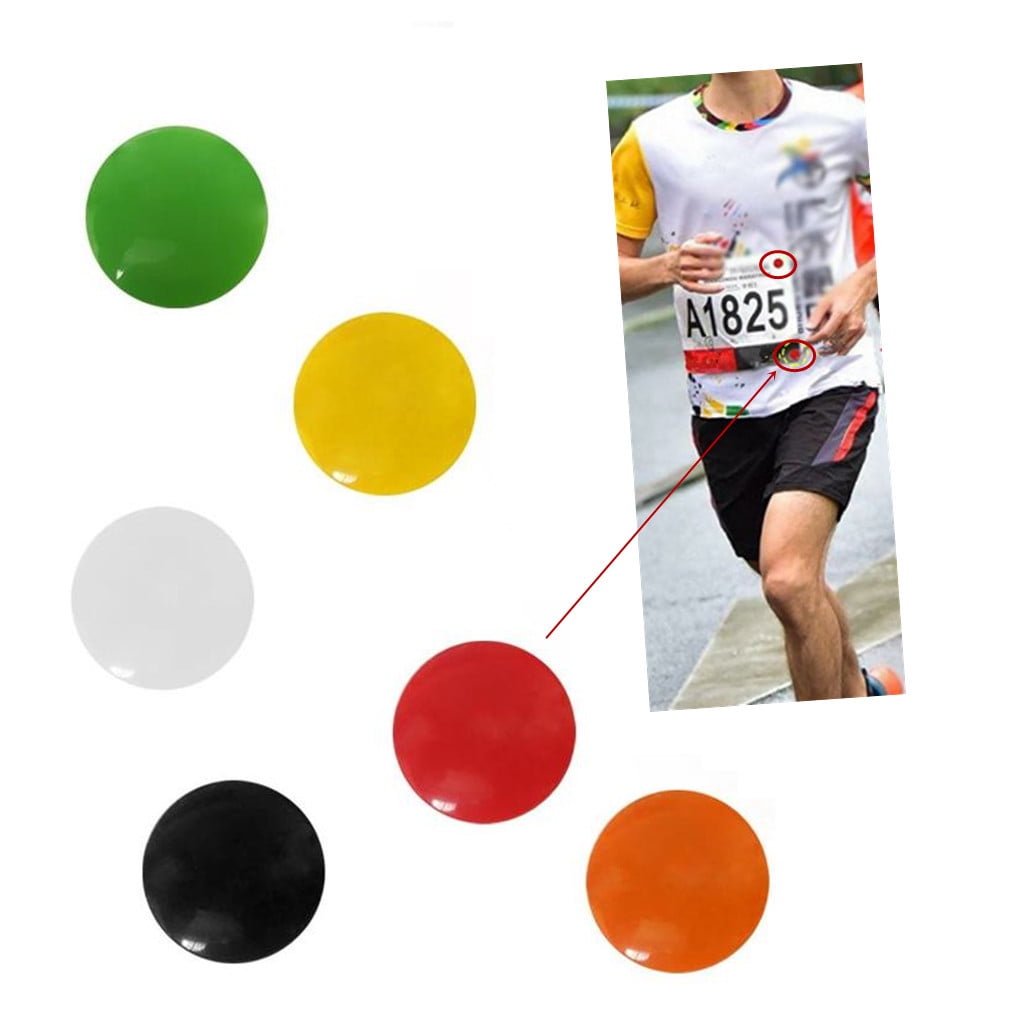 QUSENLON 4Pcs Running Bib Clips Fixing System Race Marathon Colorful Number Buckles  Fasteners Holder Plastic Button Clamp Holders 