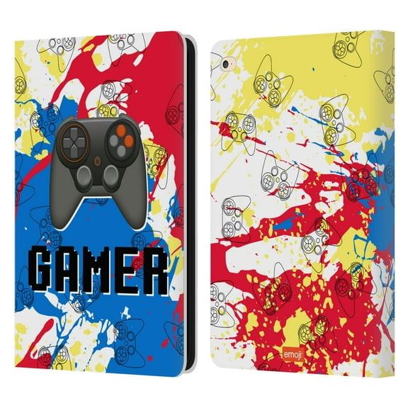 Head Case Designs Officially Licensed emojiĀ® Trendy Gamer Leather Book Wallet Case Cover Compatible with Apple iPad Air 2 (2014)