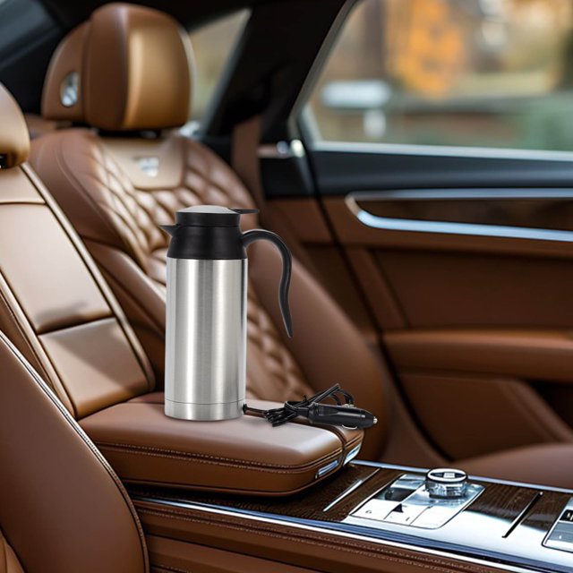 Fiudx Hervidor de Agua Portátil para Coche de 750 Ml, Función de Ebullición Rápida, Diseño de Bajo Consumo, Ideal para Viajes de Camping, Ideal para Viajes Por Carretera, Función de Apagado Seguro.