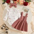thumbnail image 5 of CAUYDY Infant Girl Clothes Cute Baby Ruffle Long Sleeved Bodsuit 3Pcs Layette Set 0 3 6 9 12 18 Months Newborn Girl Outfits Fall Winter Pink Sizes 12-18 Months, 5 of 9