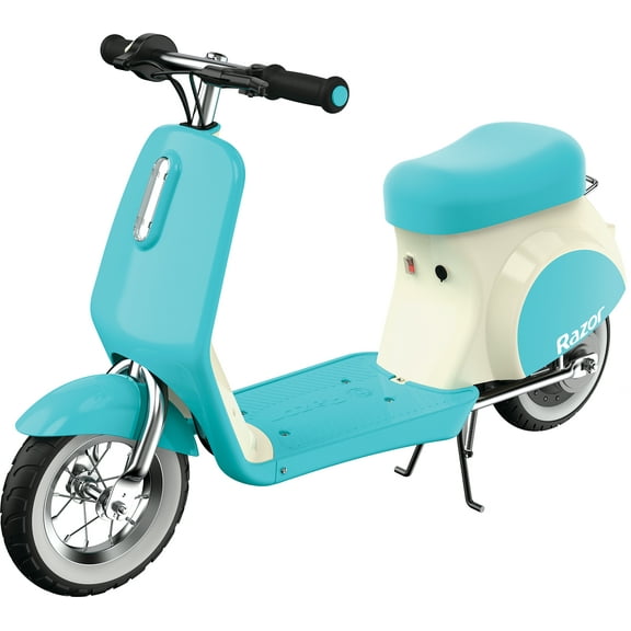 Razor Pocket Mod Petite 12V Miniature Euro-Style Electric Scooter – For Kids Ages 7 , Vintage-Inspired Design, Up to 40 Minutes Ride Time