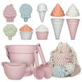 thumbnail image 1 of Set de silicona MarcZero de 17 piezas de Beach Toys para niños pequeños, color rosa, 1 of 9