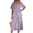 thumbnail image 2 of Blczomt Summer Shirts for Women Casual Purple Blouse Trendy 2026 Shirts Women,L, 2 of 9