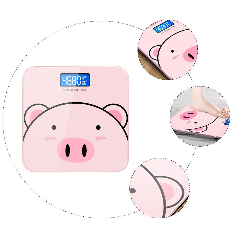 Hemoton 1PC Cartoon Home Health Body Scale Electronic Body Weight Scale  (USB Charging)