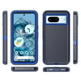 thumbnail image 6 of Xhy Google Pixel 8 Case with Belt Clip Holster Military Grade Heavy Duty Protection 3 in 1 Shockproof Armor Rugged Durable Detachable for Pixel 8 Phone - Dark Blue+Blue, 6 of 7