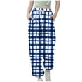 thumbnail image 2 of Spazoro Toddler Girls Boys Sweatpants, Plaid Elastic Waist Long Sleeve Drawstring Casual Jogger for Homewears Blue Size 13-14 T, 2 of 5