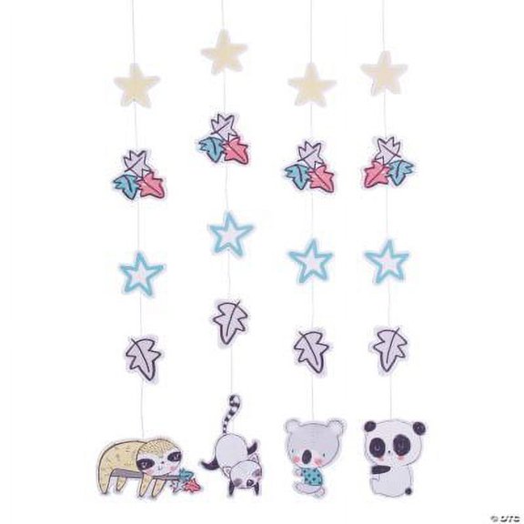 Little Panda & Friends Hanging Cutouts, Baby, Party Decor, 12 Pieces