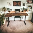 thumbnail image 3 of 59" Adjustable Brown And Black And Black L Shape Standing Desk, 3 of 7