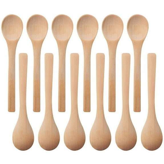30 Pieces Mini Wooden Spoon Small Soup Spoons Serving Spoons Condiments Spoons Wooden Honey Teaspoon Wood Color