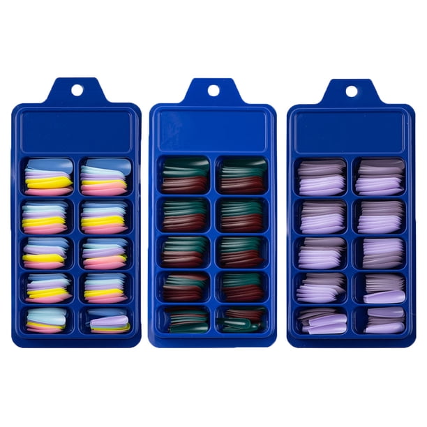 Uñas postizas de ataúd: 300 piezas de uñas acrílicas de cobertura total, uñas postizas artificiales, 10 tamaños, uñas postizas para mujeres y niñas 1066