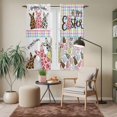 thumbnail image 6 of Easter Kitchen Curtains 63 Inch Length, Spring Leopard Prints Colorful Bunny Eggs Striped Tiers Curtains for Living Room Berdoom Bathroom, Light Filtering Drapes Window Treatment 2 Panels 42"Wx63"L, 6 of 8