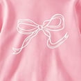 thumbnail image 6 of Girls Bow Print Crewneck Sweatshirt Pink Cotton Long Sleeve Pullover for Kids,Size 12-13T, 6 of 7