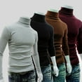 thumbnail image 1 of Men Slim Warm Cotton High Neck Pullover Jumper Sweater Top Turtleneck Sweaters, 1 of 5
