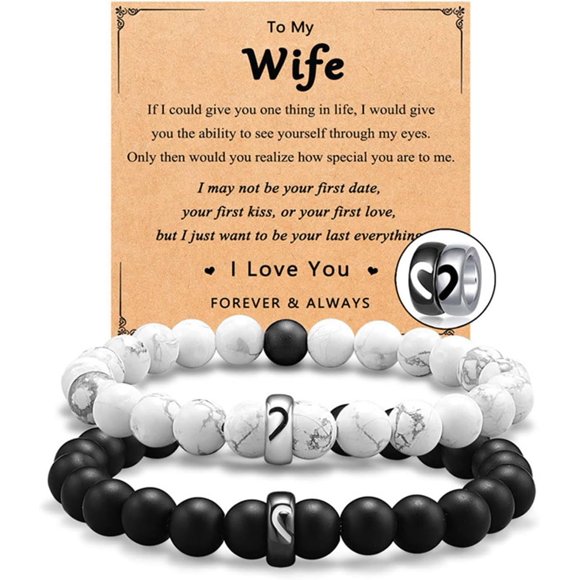 shiyou-Matching Couple Ring Bracelets Gifts for Boyfriend Matching Bracelets for Couples Valentines Day Gifts for His and Her