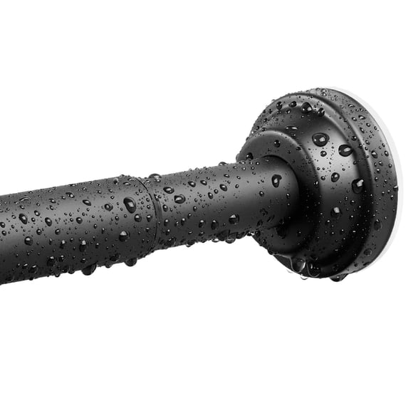 Barra de cortina de ducha Haryaers de acero inoxidable, color negro mate, 100-193 cm