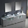 thumbnail image 5 of Fresca Torino 96" Gray Modern Double Sink Bathroom Vanity with 3 Side Cabinets & Vessel Sinks, 5 of 5