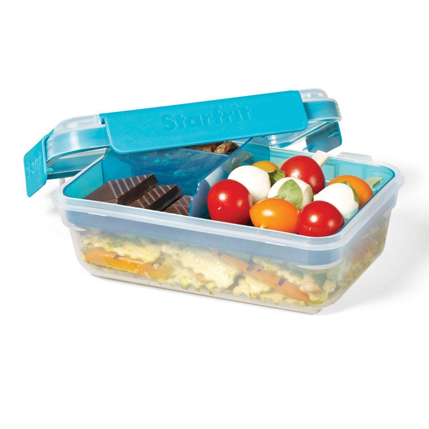Starfrit Easy Lunch Rectangular Bento Container - Removable Tray - 32oz/946ml - Airtight & Leakproof - 4-Sided Locking Lid