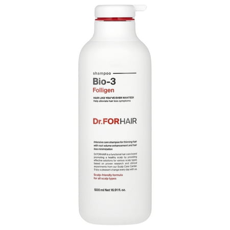 Dr.FORHAIR Bio-3 Folligen Biotin Shampoo (16.9 oz) Hair Regrowth Strengthen Scalp and Improve Volume Scalp-friendly formula (No Parabens, Silicone, Sulfates)