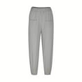 thumbnail image 4 of Womens Summer Pants Fashion Casual Loose Cotton and Linen Pocket Trousers Pants Palazzo Pants Trousers Womens Clothes, 4 of 7