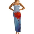 thumbnail image 6 of Women's Maxi Dress Floral Sleeveles Bodycon Spaghetti Strap Corset Dress for Beach Going Out Casual Elegant Party Dress, 6 of 9