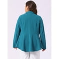thumbnail image 4 of DARING DIVA Women's Plus Peplum Notch Panel Collar Casual Blazers Lake Blue 1X, 4 of 6