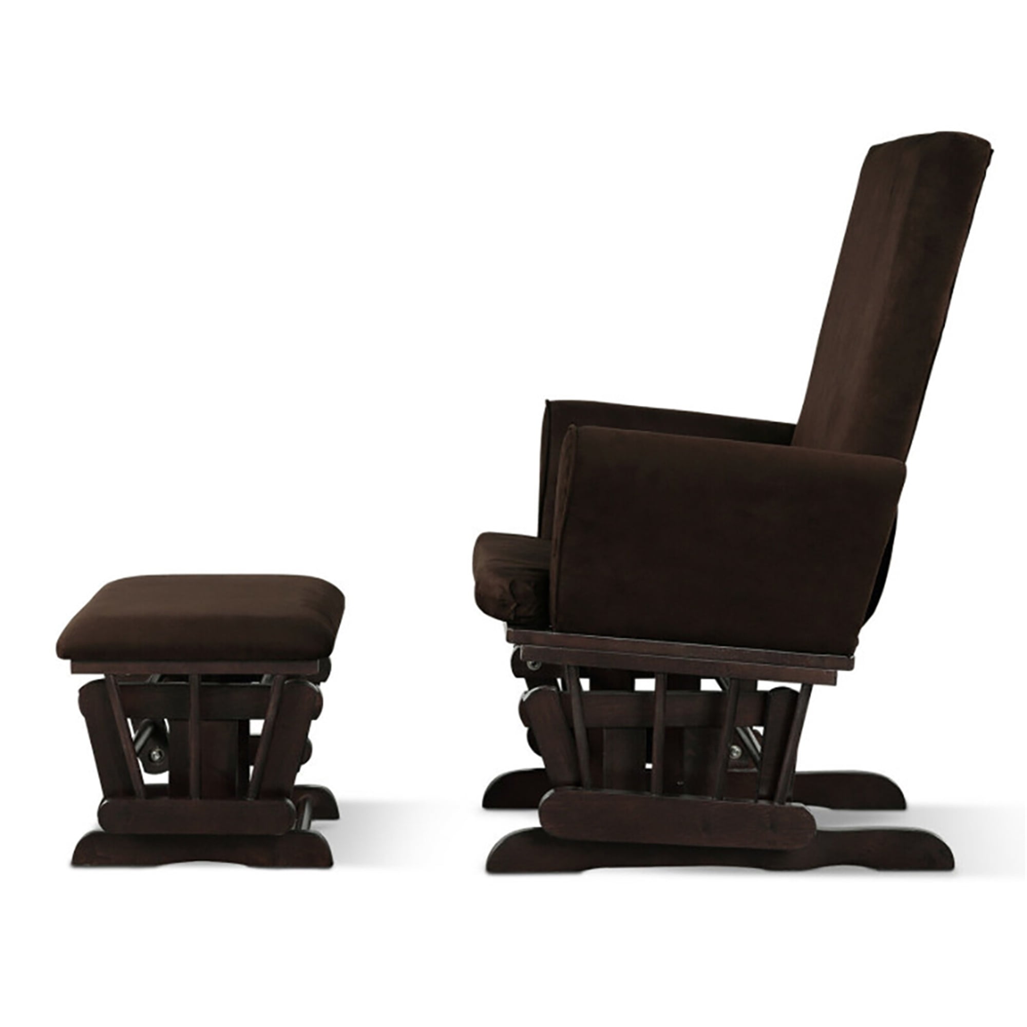 YYAo Baby Nursery Relax Rocker Rocking Chair Glider and Ottoman Cushion Set-Brown