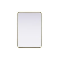 Elegant Decor Contour Metal Rectangle Mirror 27x40 in Brass