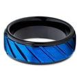 thumbnail image 2 of Tungsten Wedding Band Blue Tungsten Ring Tungsten Carbide Ring 8mm Black Tungsten Comfort Fit, 2 of 3