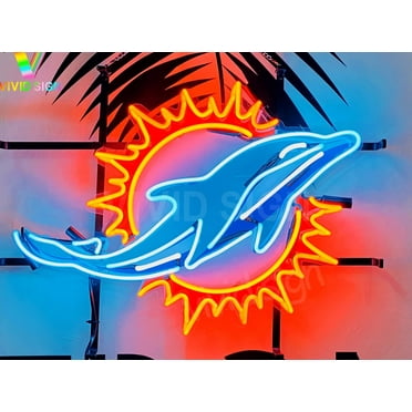Queen Sense 20"x16" For Miamis Sports Team Dolphins Neon Sign HD Vivid Printing Handmade Artwork Neon Light 120MDLV2VVD