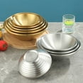 thumbnail image 3 of YAOMOBB Non-slip Stainless Steel Bowl Creative Stainless Steel Soup Bowl Korean Style Golden Silver Color Fruit Salad Bowl Single Layer Tableware Kitchen Utensils, 3 of 7
