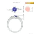 thumbnail image 5 of ANGARA Natural Bar-Set Solitaire Round Tanzanite Bypass Ring in 925 Sterling Silver for Women (Size-6mm) | December Birthstone, Birthday, Anniversary, Jewelry Gift for Women | Natural Tanzanite Ring, 5 of 9