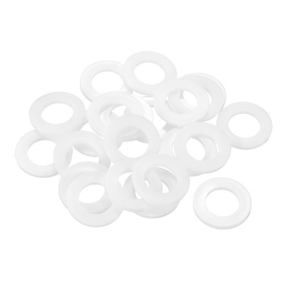 25Pcs M20 Nylon Flat Washers Plastic Washer 20mm ID 35mm OD 3mm Thick, White