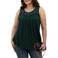 thumbnail image 2 of VOIANLIMO Women's Plus Size Sleeveless Lace Pleated Shirts Summer Blouses Tunic Tank Tops M-4XL, 2 of 4