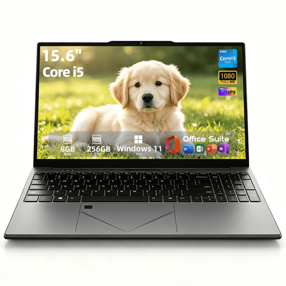15.6'laptop 8GB RAM 256GB SSD,Windows 11 Pro office 2024,Intel Core i5,Business NoteBook Computer,FHD 16:9 Display