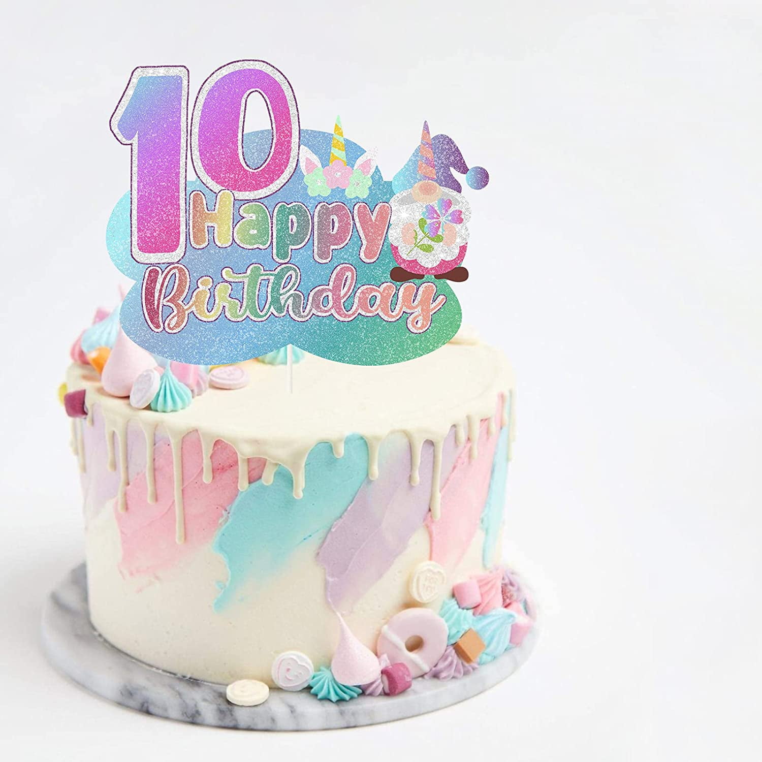 Free 10th Years Happy Birthday Image with Cake and Balloons -  birthdayimg.com