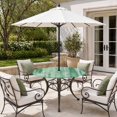 thumbnail image 2 of Round Outdoor Tablecloth with Umbrella Hole and Zipper, Sage Green Ombre Tablecloth with Elastic Waterproof, Modern Abstract Art Oil Painting Patio Table Covers for 31" - 35" Picnic Pool Tables, 2 of 9