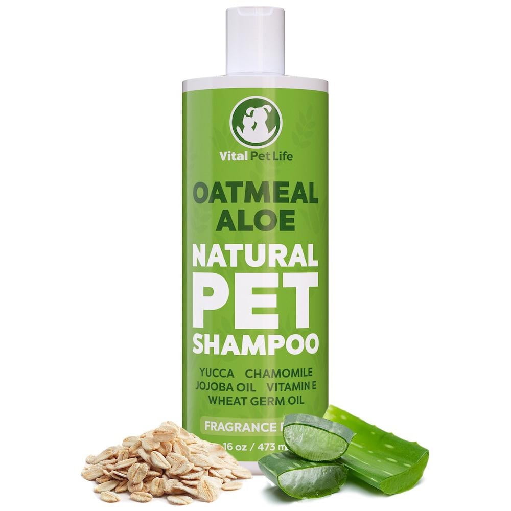 Vital Pet Life Dog Shampoo with Oatmeal, Aloe Vera, Chamomile, Jojoba Oil, Vitamin E, 16 oz