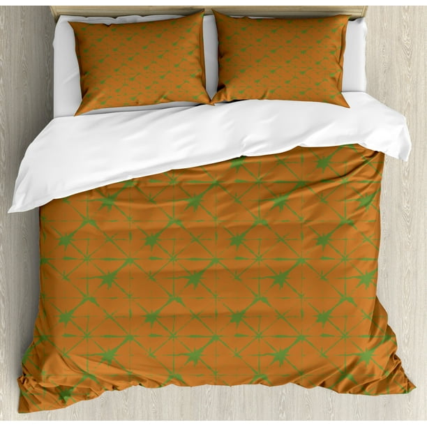 Abstract Duvet Cover Set King Size Asian Inspired Traditional Japan Tile Like Lines In Grunge Style Asian Inspired Traditional Japan Tile, Asian Inspired Bedding King Size