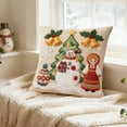 thumbnail image 5 of Cinvoph 18"x18" Embroidered Christmas Throw Pillow Covers Linen Festive Xmas New Year Holiday Decorative Pillow Cases for Couch Sofa Bed Chair Living Room Party Winter Home Decoration, 5 of 6